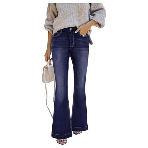 STARBILD flared fit jeans con tasche bootcut donna, high rise pantaloni vita alta leggings a zampa