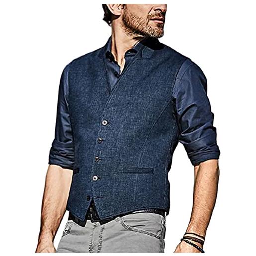 Onsoyours gilet da abito da uomo elegante scozzese tweed slim fit panciotto casual smanicato risvolto dentellato per groomsmen da sposa