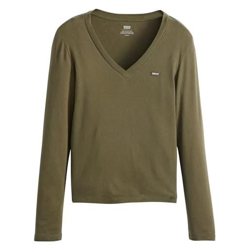Levi's essential housemark long-sleeve vneck maglietta donna