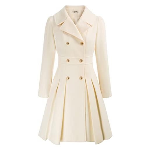 GRACE KARIN donna cappotto elegante coat lana donna elegante trench donna doppiopetto/cintura