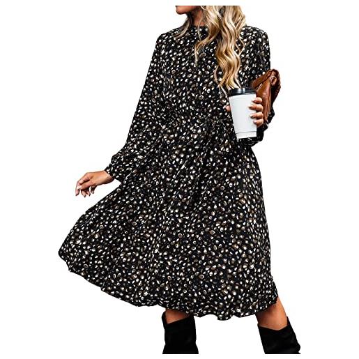 CUPSHE abito longuette da donna a line a maniche lunghe con volant