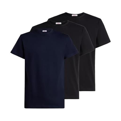 Liabel canotta t-shirt uomo 100% cotone athena, multipack da 3 e 6 pz, certificato oeko-tex, fresca e traspirante