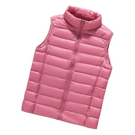 HAXNOHEY gilet piumino donna leggero gilet imbottito donna giubbotto smanicato donna gilet trapuntato donna giubbino giacchetto giacca smanicato donna invernale piumini gilet senza maniche donna rosa s