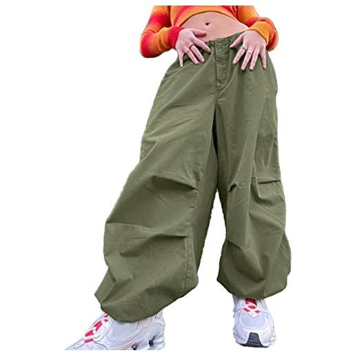 ORANDESIGNE pantaloni cargo da donna larghi a vita alta dritti gamba larga y2k aesthetic vintage jeans ragazze adolescenti e-girl streetwear