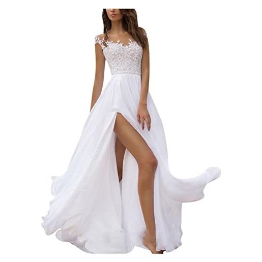 MJGkhiy vestiti donna eleganti lunghi spaghetti strap sexy scollo a v boho allentato vestito lungo bandage multiway vestito abito da sposa curvy bianco abito cerimonia donna estivo
