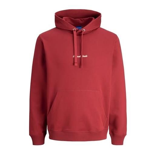JACK & JONES jornorrebro emb sweat hood noos, rosso tibetano, xl