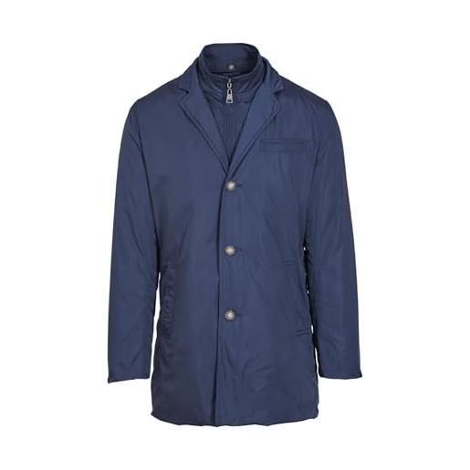 Ciabalù giubbotto uomo invernale elegante lungo trapuntata a collo alto giacca impermeabile con gilet panciotto rimovibile vestibilità slim fit (it, testo, 3xl, regular, regular, blu)