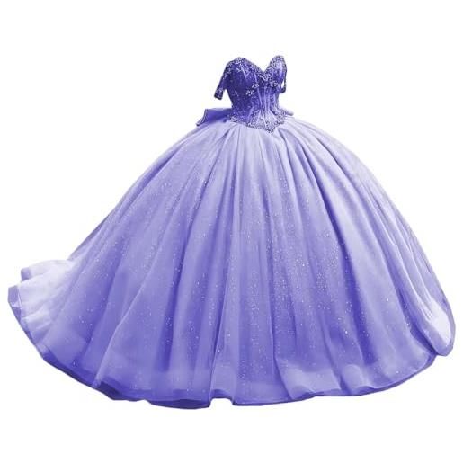 Fuomomo abiti da quinceanera con spalle scoperte e perline e fiocco abiti da 16 anni abiti da ballo lunghi e formali mt034