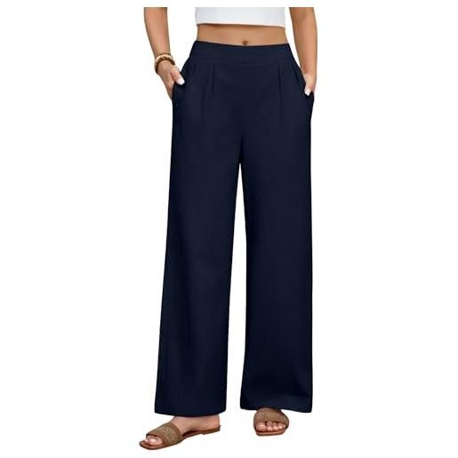heekpek pantaloni cotone donna estivi leggeri larghi comodi larghi pantaloni vita alta pantalone casual con tasche