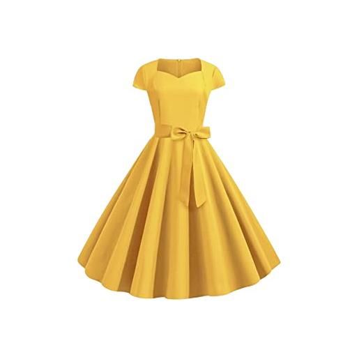 YMING audrey hepburn abiti da donna vintage abito da sera swing party a tinta unita abiti da sera da cocktail retrò rockabilly degli anni '50