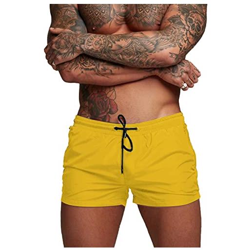 Donason costume da bagno uomo, pantaloncini sportivi da uomo asciugatura rapida pantaloni corti da corsa calzoncini da surf sulla spiaggia con fodera in mesh e tasche
