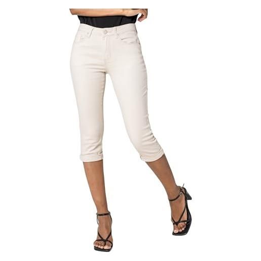 Nina Carter p230, pantaloni capri skinny fit, jeans a vita alta, estivi
