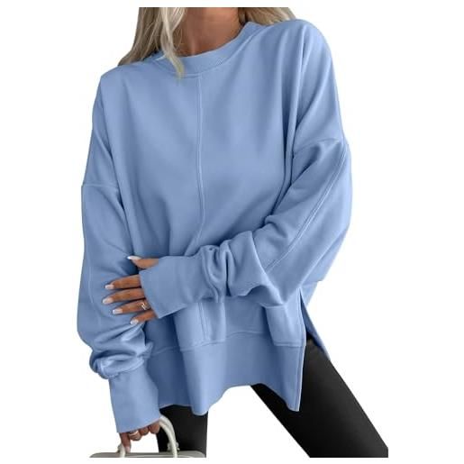 Generisch maglia da donna oversize con foro per il pollice, felpa con cappuccio a maniche lunghe, scollo rotondo, casual y2k