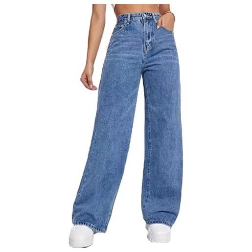 ticticlily jeans baggy donna y2k a vita alta gamba dritta larghi pantaloni jeans denim pantalone a matita con tasche casuale hiphop ragazza teenager streetwear