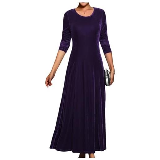 ORANDESIGNE abito in velluto donna lungo vestito in velluto vestiti invernali eleganti abiti da cerimonia maxi abito sera festa natale