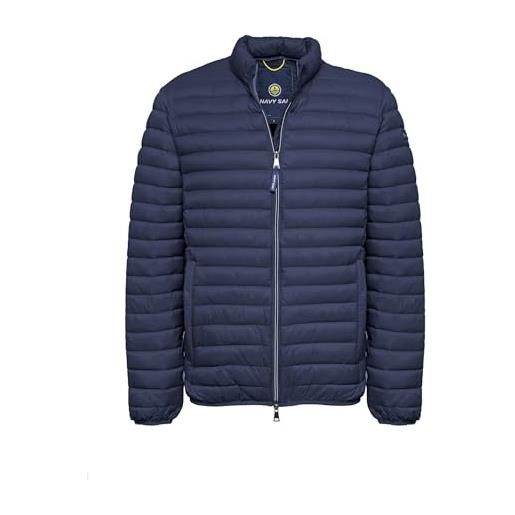 NAVY SAIL piumino uomo leggero giubbotto primaverile autunnale slim fit antivento mezza stagione con zip - estivo - leggero - 60 grammi - giacca ultralight (it, testo, xxl, regular, regular, dark blue new)