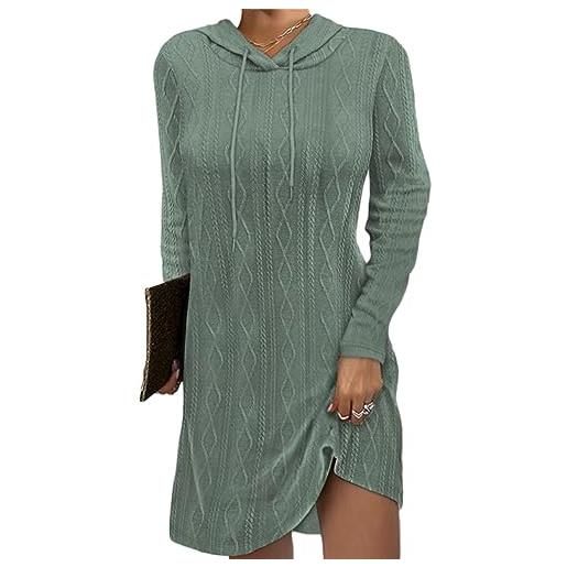 shownicer vestito donna elegante lungo invernale abito tubino vestitino maglina casual abitino aderente maglia caldo maxi knitted sweater dress sera a verde s