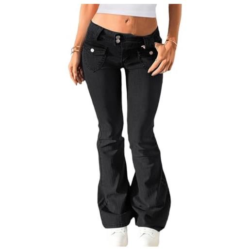 shownicer jeans a zampa donna jean pantaloni vita bassa baggy jean flared bootcut jeans pantaloni