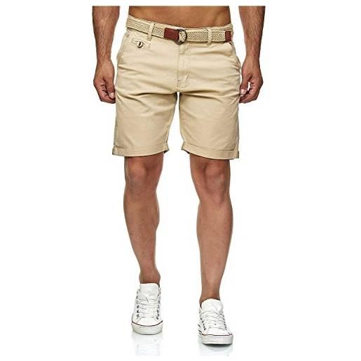 Indicode conor - bermuda da uomo con cintura, 100% cotone, vestibilità regolare nebbia l