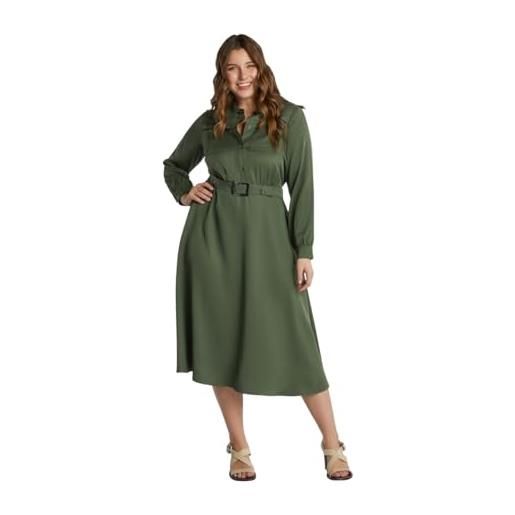FIORELLA RUBINO: vestito con fibre in tencel curvy size verde stagione primavera estate 2025. 