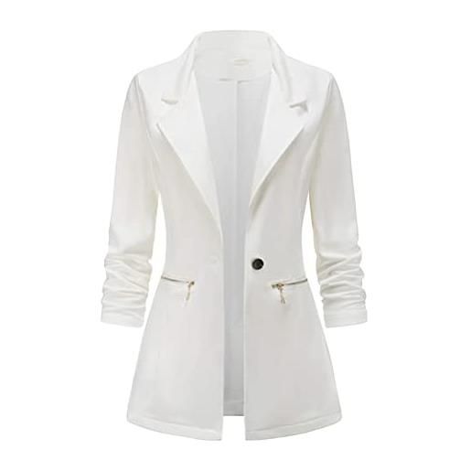 Onsoyours blazer donna elegante casual cappotto revers slim fit ufficio lavoro business blazer con 1 bottone corto ol giacca cardigan
