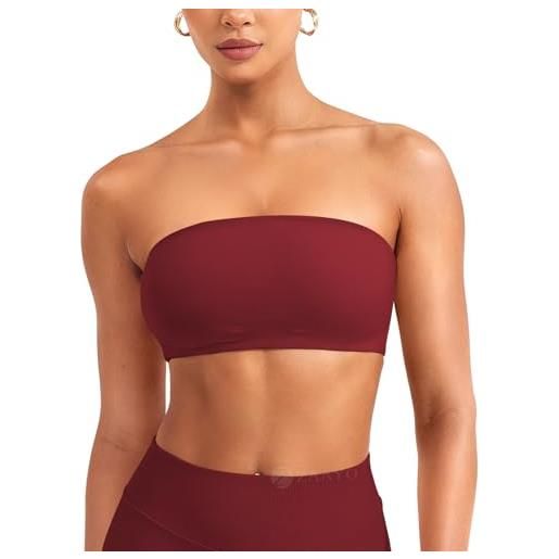ZAAYO - reggiseno a fascia senza spalline da donna, bustier senza ferretto, top a tubino senza spalline, senza cuciture, con strisce antiscivolo in silicone, l
