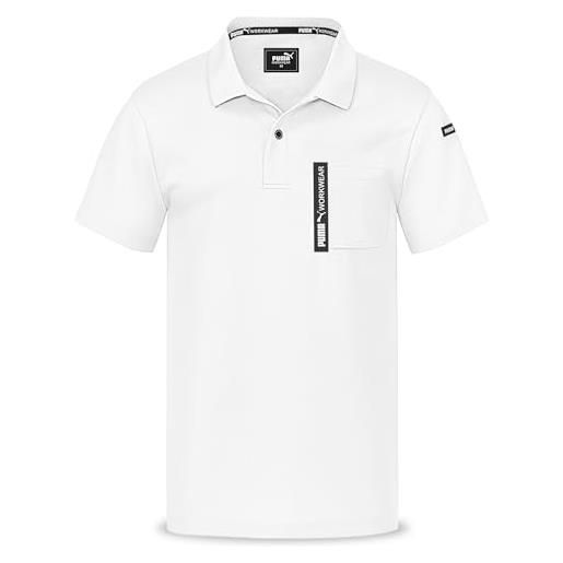 PUMA workwear advanced collection - polo da uomo a maniche corte, tasca sul petto e scomparto utility sulla spalla, tessuto resistente e traspirante, per artigianato e logistica