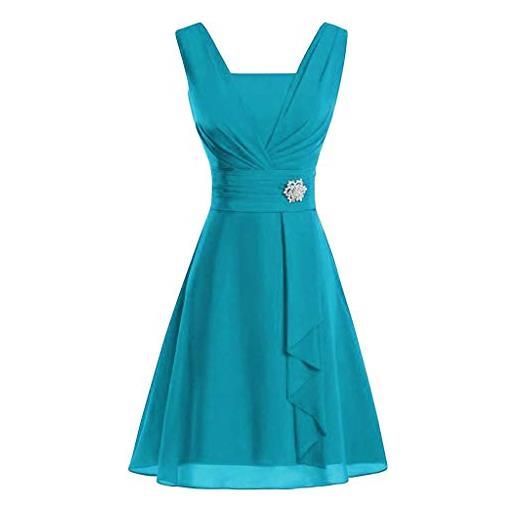 LLUO abito da donna, sexy, elegante, sexy, da cocktail, da sera, da sera, in chiffon, da donna, elegante, da damigella d'onore, formale, da matrimonio, taglia grande