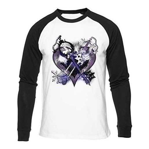 Hopestly regno cuori keyblade maglietta da baseball unisex da donna uomo bianca girocollo manica lunga cotone organico tee t-shirt unisex white l
