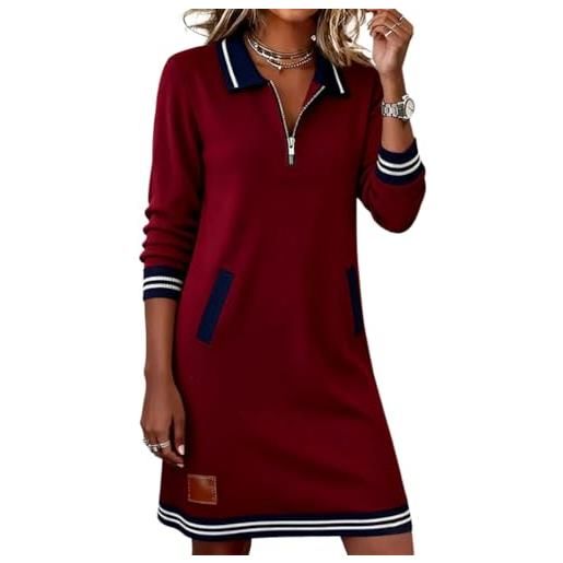 shownicer vestito donna invernale felpa lunga con tasche abito in felpa manica lunga vestiti casual abiti autunnale invernale