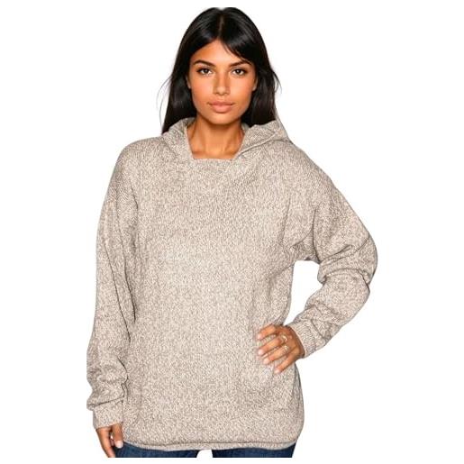 Gamboa felpa in alpaca maglione uomo donna in lana lavorata a maglia leggera morbida con cappuccio