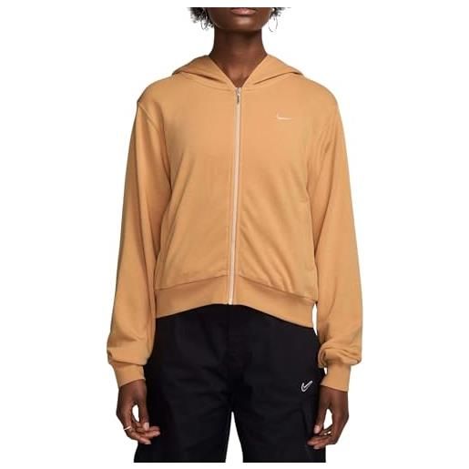 NIKE felpa da donna ampia con cappuccio e zip chill terry arancione taglia m codice fn2415-856