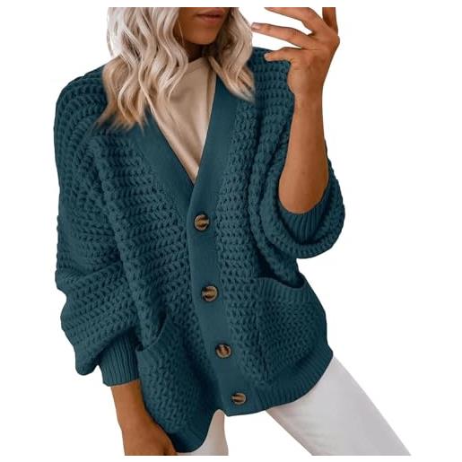 MOKBAY cardigan donna corto elegante manica lunga maglia aperto davanti maglioncino con tasche curvy cardigan per autunno