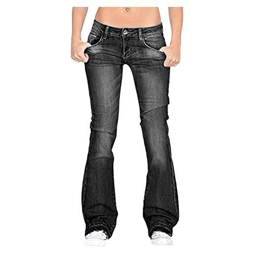 GUOCU jeans donna stretch skinny flared jeans vita bassa bootcut eleganti jeans a zampa push up pantaloni campana elasticizzati slim pantaloni a zampa d'elefante, retro denim pantaloni a gamba larga