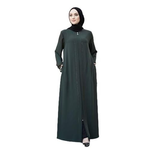 istanbul styles abaya da donna in pizzo applique a maniche lunghe lunghezza pavimento cerniera lunghezza pavimento turchia moda islamica