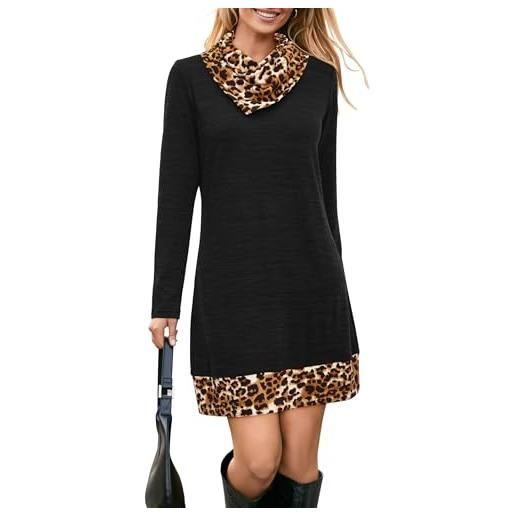 STYLEWORD abito lavorato a maglia maglione a maniche lunghe da donna invernale caldo tunica per l'autunno inverno
