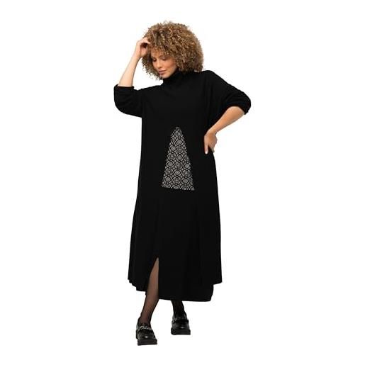 Ulla popken maglione dal taglio lungo e svasato con collo alto e maniche lunghe 821607