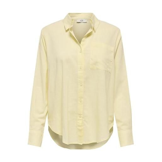 Jdy jdykimie shirt kimie l/s maglietta wvn dia, double cream, xs donna