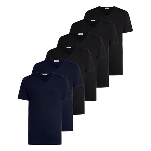 Liabel canotta t-shirt uomo 100% cotone athena, multipack da 3 e 6 pz, certificato oeko-tex, fresca e traspirante