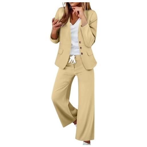 Richymfa tailleur donna estivo taglie forti da cerimonia tailleur pantalone da donna con bottone ufficio blazer maniche lunghe giacche da abito blazer elegante per la primavera e l'estate