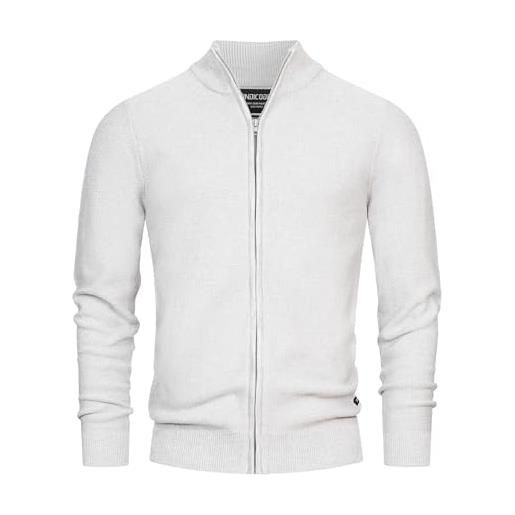 Indicode uomini inwestmoon cardigan | maglia aperta con collo alto lt grey mix xl