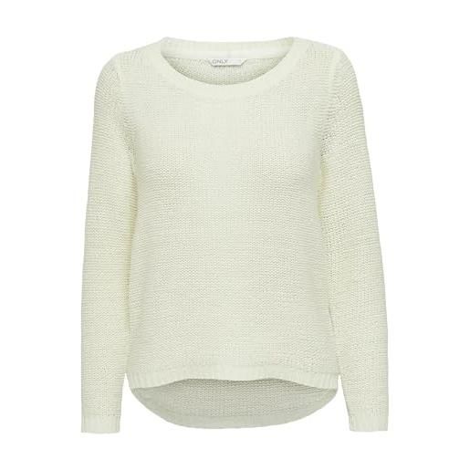 ONLY onlgeena xo l/s pullover knt noos, felpa donna, bianco (cloud dancer), 36 (taglia produttore: small)