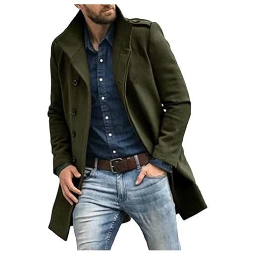 babao trench lungo da uomo cappotto invernale caldo da marinaio giacca media lunga grande e alta da uomo