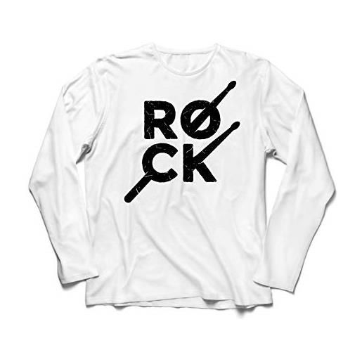 lepni.me maglietta a manica lunga da uomo bacchette di musica rock, leggende della musica rockstar degli anni '80 (s bianco multicolore)