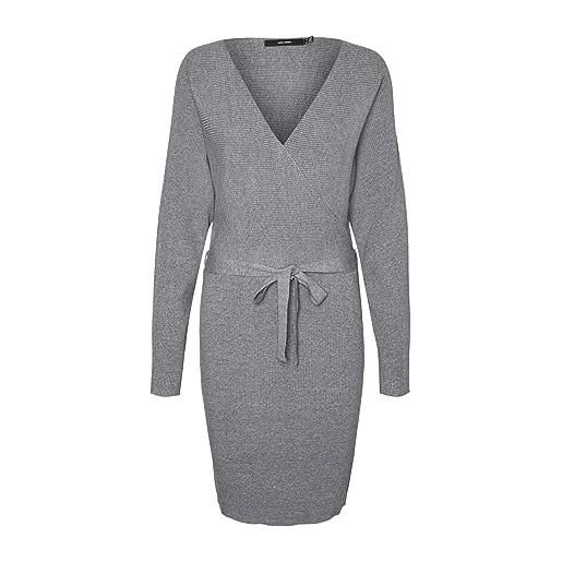 VERO MODA abito lungo da donna vmhollyrem, melange grigio medio, s