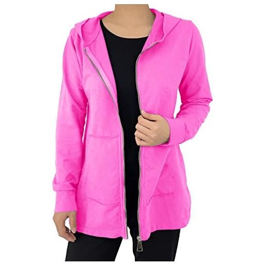 JOPHY & CO. felpa donna lungo con cappuccio, cerniera e tasche (cod. 9047)