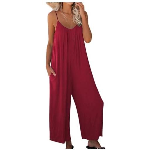 Cozyan salopette donna estate tuta jumpsuit elegante senza manica vestibilità jumpsuit da donna elegante salopette vestibilità ampia ampia tuta senza maniche casual a gamba larga pantaloni
