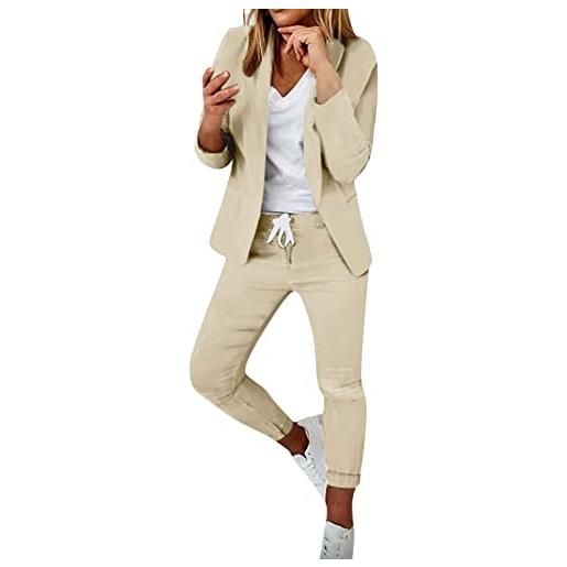 Generico completo tailleur donna eleganti curvy abiti 2 pezzi giacche a maniche lunghe con bottoni e pantaloni vita alta casual tuta da abito invernale offerte complete da donna ufficio per sera