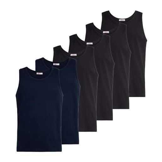 Liabel canotta t-shirt uomo 100% cotone athena, multipack da 3 e 6 pz, certificato oeko-tex, fresca e traspirante