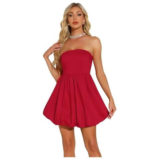 Allegra K donna abito tubino scollato senza maniche svasato da festa | lunghezza midi adatto a lavoro riunioni e appuntamenti silhouette svasata design scollato vestibilità comoda